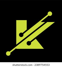 Vector illustration Initial Letter K abstract technology logo