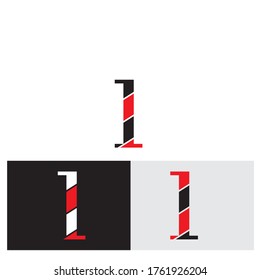 ilustración vectorial Letra inicial l Logotipo circular lineal minúscula rojo negro sobre estilo plano, aislado sobre fondo gris negro blanco, diseño abstracto moderno para empresas y consultoras.