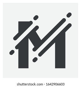 Vector illustration Initial Letter M abstract technology logo. Typography digital space concept.