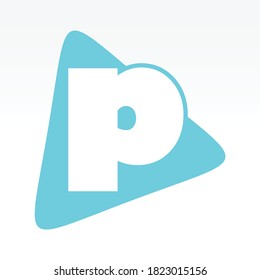 Vector illustration Initial Letter P abstract technology logo. Typography digital space concept.
