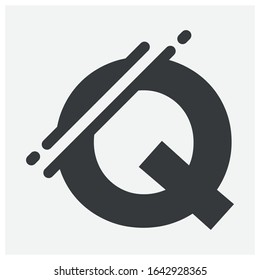 Vector illustration Initial Letter Q abstract technology logo. Typography digital space concept.