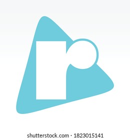 Vector illustration Initial Letter R abstract technology logo. Typography digital space concept.