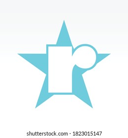 Vector illustration Initial Letter R abstract technology logo. Typography digital space concept.