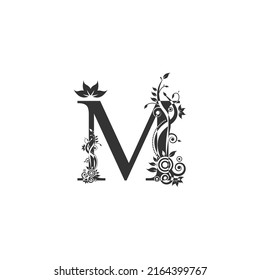 Vector Illustration of Initial M letter, luxury beauty flourish ornament monogram logo