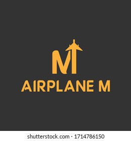 vector illustration initial m travel logo design orange color