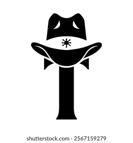 Vector illustration initial T with hat cowboy, Design element for logo, emblem, t shirt.