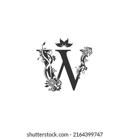 Vector Illustration of Initial W letter, luxury beauty flourish ornament monogram logo