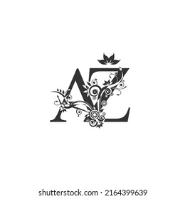 Vektorgrafik des Buchstaben Initial A und Z, Logo für ein Monogramm für luxuriöse Schönheit