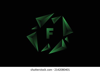 logotipo de la letra F de la ilustración vectorial con marco degradado