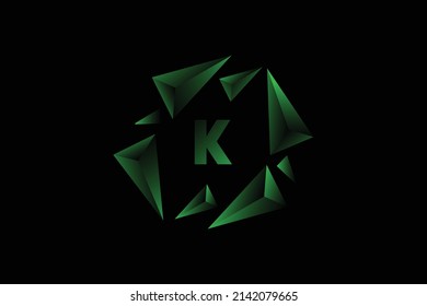logotipo de la letra K de ilustración vectorial con marco degradado