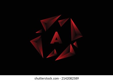 vector illustration initials letter A logo with gradient frame