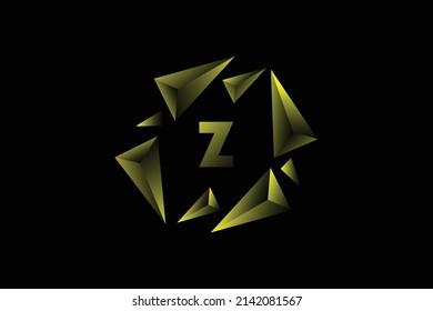 vector illustration initials letter Z logo with gradient frame