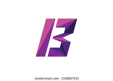 vector illustration of initials logo letter B withgradient color