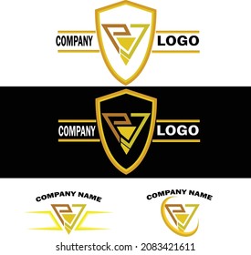 vector illustration of the initials P and J combined like a good triangle for brand name labels, logos, mockups and business cards