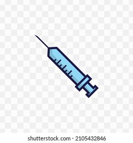 Vector illustration of inject in blue colors and transparent background(png).