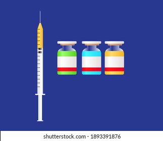 Ilustración vectorial de la inyección de la nueva vacuna coronal