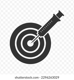 Vector illustration of injection target icon in dark color and transparent background(png).