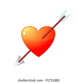 Vector illustration of injured heart