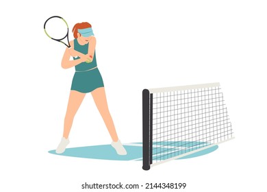 A vector illustration of Injured Tennis Player Sprained Elbow 