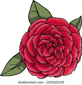 Vector illustration with ink colored rose 