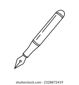Vector illustration of ink pen, writer in doodle style.