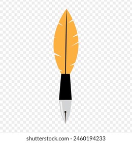 Vektorillustration des Tintenkielstifts auf transparentem Hintergrund