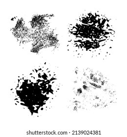 Vector illustration. Ink stamp texture. Dirty artistic design elements Grunge background. Difficult overlay texture. Abstract textured effect. Black on white. Freehand drawing. EPS10.