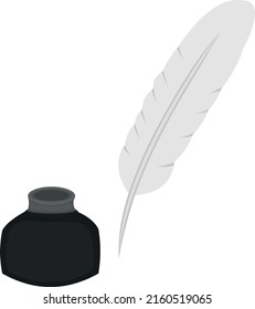 Vector Illustration Inkwell Quill Stock Vector (Royalty Free ...