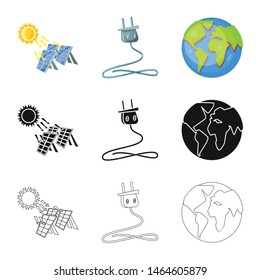 Vector illustration of innovation and technology icon. Collection of innovation and nature stock symbol for web.