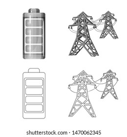 Vector illustration of innovation and technology icon. Collection of innovation and nature stock symbol for web.