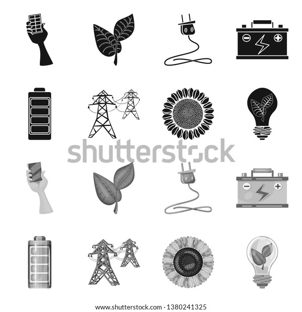 Vector\
illustration of innovation and technology  icon. Collection of\
innovation and nature  stock vector\
illustration.