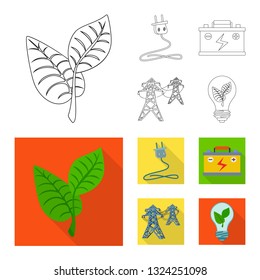 Vector illustration of innovation and technology  logo. Collection of innovation and nature  vector icon for stock.