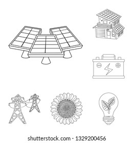 Vector illustration of innovation and technology logo. Set of innovation and nature stock symbol for web.