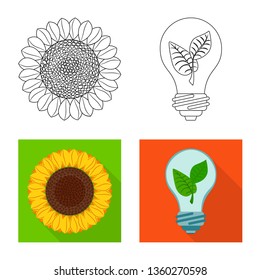 Vector illustration of innovation and technology  logo. Collection of innovation and nature  vector icon for stock.