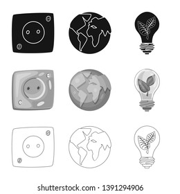 Vector illustration of innovation and technology  logo. Collection of innovation and nature  stock symbol for web.