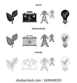 Vector illustration of innovation and technology logo. Set of innovation and nature vector icon for stock.