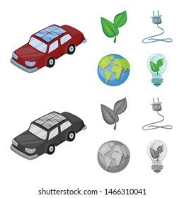 Vector illustration of innovation and technology logo. Set of innovation and nature stock symbol for web.