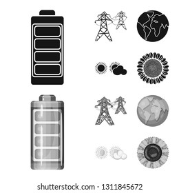Vector illustration of innovation and technology  sign. Collection of innovation and nature  vector icon for stock.