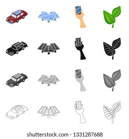 Vector illustration of innovation and technology  sign. Set of innovation and nature  stock vector illustration.