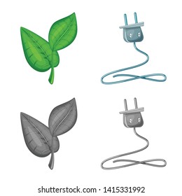 Vector illustration of innovation and technology  sign. Set of innovation and nature  vector icon for stock.
