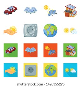 Vector illustration of innovation and technology sign. Set of innovation and nature stock symbol for web.