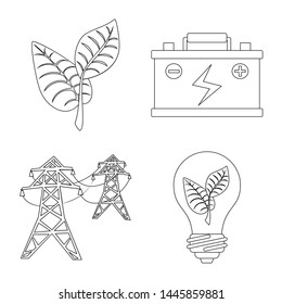Vector illustration of innovation and technology sign. Set of innovation and nature vector icon for stock.
