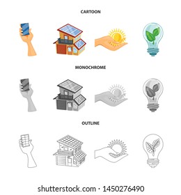 Vector illustration of innovation and technology sign. Collection of innovation and nature vector icon for stock.