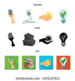 Vector illustration of innovation and technology sign. Collection of innovation and nature stock vector illustration.