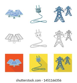 Vector illustration of innovation and technology sign. Set of innovation and nature stock symbol for web.