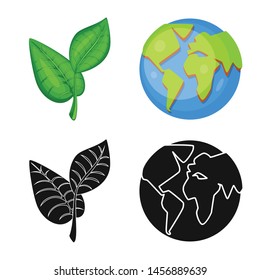 Vector illustration of innovation and technology sign. Set of innovation and nature stock symbol for web.
