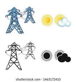 Vector illustration of innovation and technology sign. Set of innovation and nature stock symbol for web.