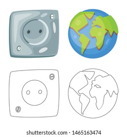 Vector illustration of innovation and technology sign. Set of innovation and nature vector icon for stock.
