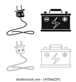 Vector illustration of innovation and technology sign. Collection of innovation and nature stock vector illustration.