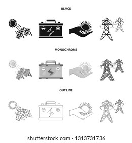 Vector illustration of innovation and technology  symbol. Collection of innovation and nature  stock symbol for web.
